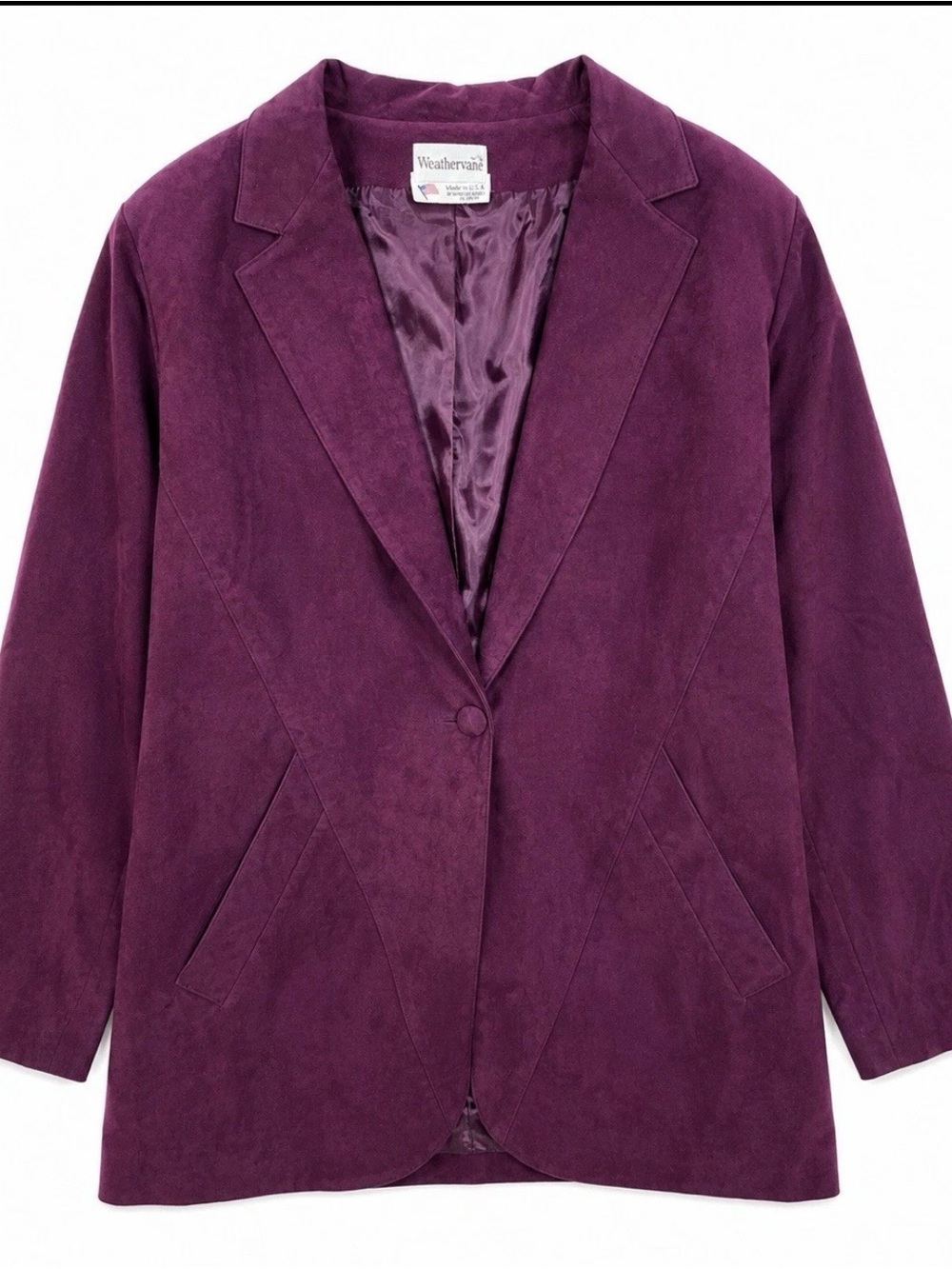 Vintage Weathervane Magna Suede Purple Blazer Women’s Large Made in USA